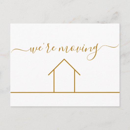 アドレスのシックな金ゴールドの変更を移動する新居 ポストカード (正面)