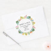 アドレスのステッカー（トロピカル） ラウンドシール (封筒)