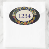 アドレスのタイルに番号を追加 楕円形シール (バッグ)