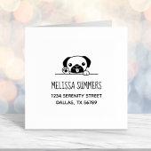 アドレスの上から覗く明るいパグ犬 セルフインキングスタンプ