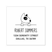 アドレスの上を覗く可愛いブルテリア犬 セルフインキングスタンプ (デザイン)