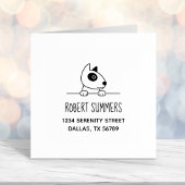 アドレスの上を覗く可愛いブルテリア犬 セルフインキングスタンプ