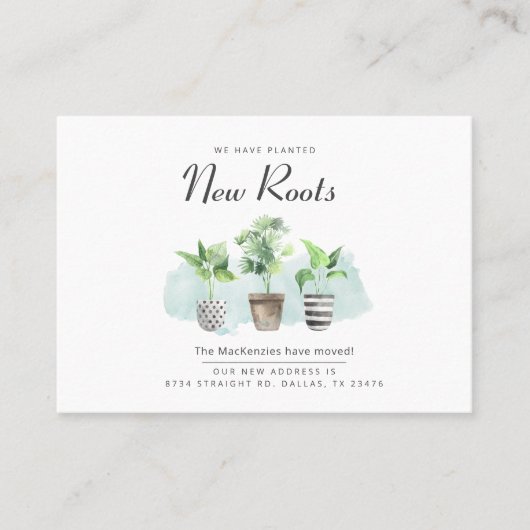 アドレスの変更に関する新しいルーツの発表 名刺 (正面)