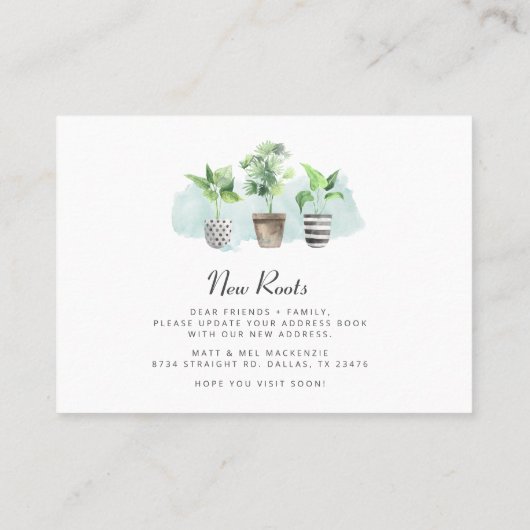 アドレスの変更に関する新しいルーツの発表 名刺 (裏面)