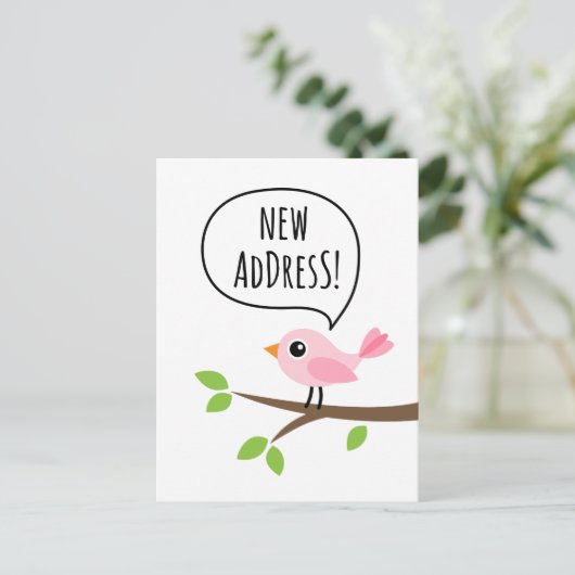 アドレスの変更のピンク 案内ポストカード (スタンド正面)