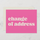 アドレスの変更のミニマルなホットピンク ポストカード (正面/裏面)