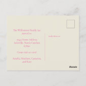 アドレスの変更のミニマルなホットピンク ポストカード (裏面)