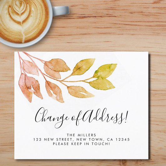 アドレスの変更の通知カード