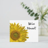 アドレスの変更の黄色のひまわり 案内ポストカード (スタンド正面)