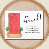 アドレスの変更を移動した赤いドアの水色 案内ポストカード