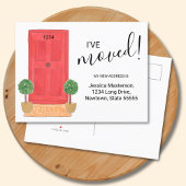 アドレスの変更を移動した赤いドアの水色 案内ポストカード