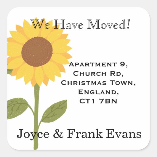 アドレスの変更ステッカーカード スクエアシール (正面)