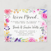 アドレスの変更フローラ水色を移動 案内ポストカード (正面)