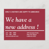 アドレスの変更 |住所の変更 |新しいアドレス 案内ポストカード (正面)