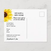 アドレスの明るい黄色のひまわり変更 案内ポストカード (裏面)