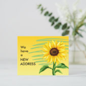 アドレスの明るい黄色のひまわり変更 案内ポストカード (スタンド正面)