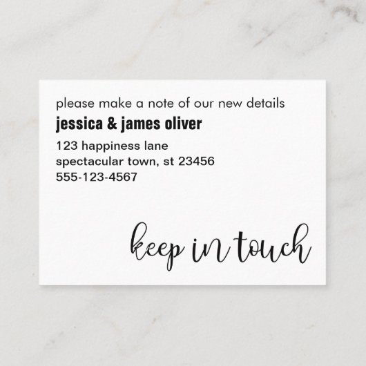 アドレスはっきりしたモダンカードの白黒の変更 名刺 (裏面)