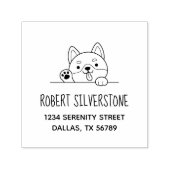 アドレスを覗く明るい犬 セルフインキングスタンプ (デザイン)