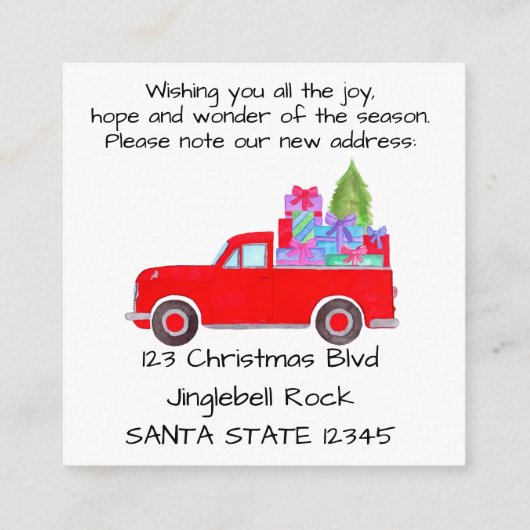 アドレスアナウンスレトロのクリスマス エンクロージャーカード (裏面)