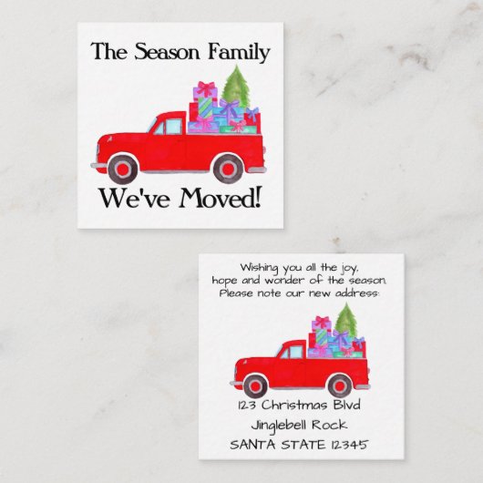 アドレスアナウンスレトロのクリスマス エンクロージャーカード (正面/裏面)