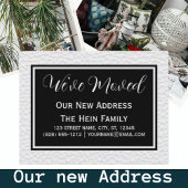 アドレスエレガントの白い黒の引っ越しました変更 ポストカード