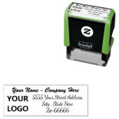 アドレスカスタムスタンプテンプレートのロゴまたは写真 セルフインキングスタンプ (インサイチュ)