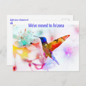 アドレスカラフルの抽象芸術ハミングバード変更 ポストカード (正面/裏面)