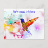 アドレスカラフルの抽象芸術ハミングバード変更 ポストカード (正面)