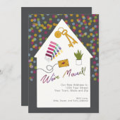 アドレスカラフルカードの引っ越しました変更 招待状 (正面/裏面)