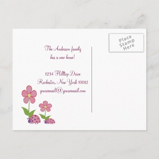 アドレスカードのLadybug変更 案内ポストカード (裏面)