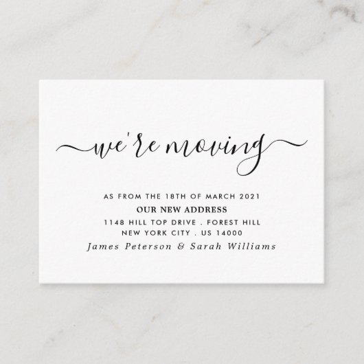 アドレスシンプルの変更のスクリプト エンクロージャーカード (正面)