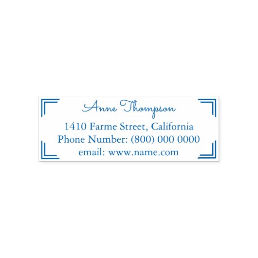 アドレスシンプル情報の青と消去 セルフインキングスタンプ (デザイン)