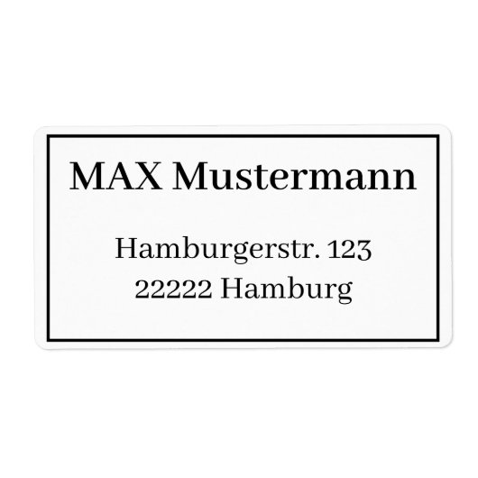 アドレスソーフクレバーVorlage ラベル (正面)