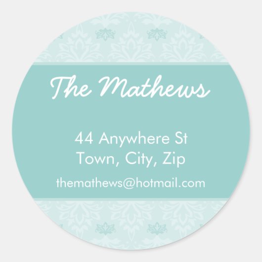 アドレスパーソナライズされたステッカー： かわいらし 6 ラウンドシール (正面)