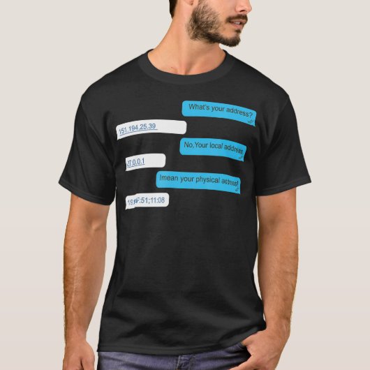 アドレスプログラマーおもしろいコーディングIPとは Tシャツ (正面)