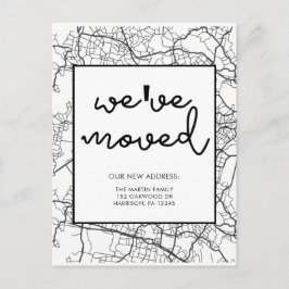 アドレスマップの変更デザイン白黒 案内ポストカード