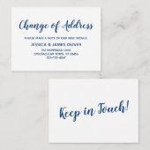 アドレスミニマルカードのホワイトチェンジで濃い青 名刺 (正面/裏面)