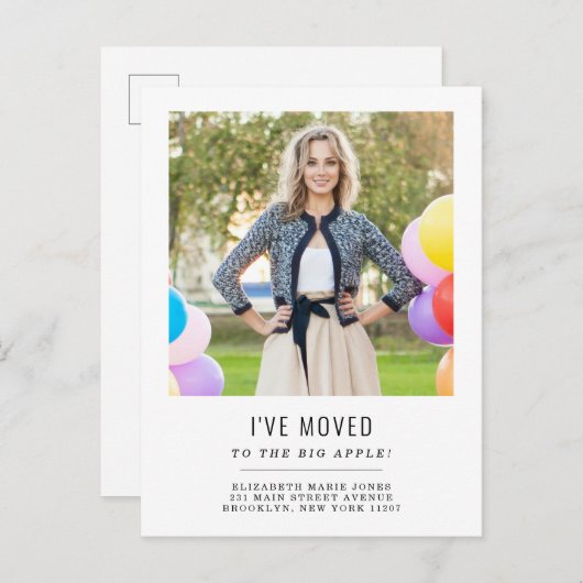 アドレスモダンの変更を移動した写真の移動 案内ポストカード (正面/裏面)