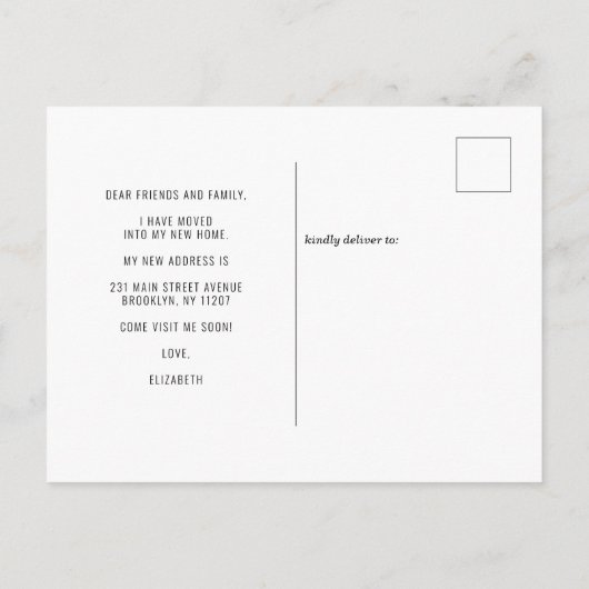 アドレスモダンの変更を移動した写真の移動 案内ポストカード (裏面)