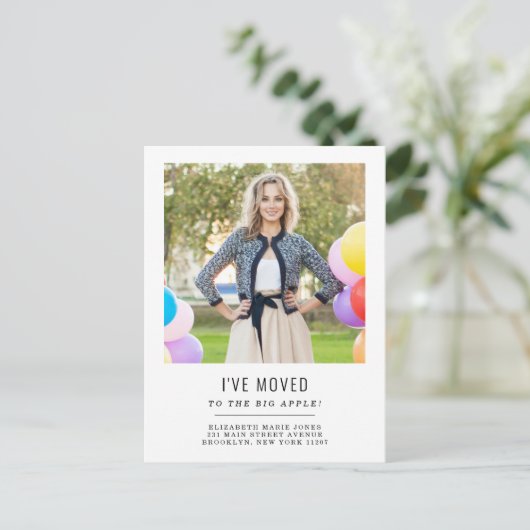 アドレスモダンの変更を移動した写真の移動 案内ポストカード (スタンド正面)