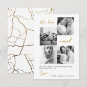 アドレスモダン写真の金ゴールドマップ変更 サンキューカード (正面/裏面)