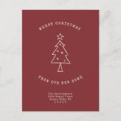 アドレスモダン変更シンプルのクリスマスツリーの移動 シーズンポストカード (正面)