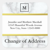 アドレスモノグラムのの白い大理石の外観の変更 スクエアシール (正面)