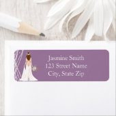 アドレスラベル ボーホー ブルネット ヘア ブライド パール ラベル (インサイチュ)