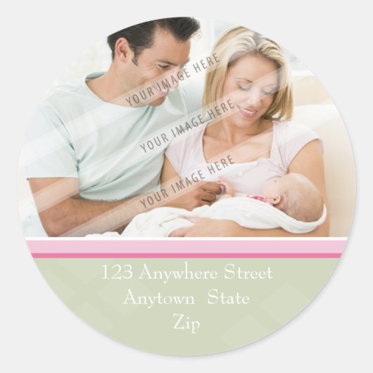 アドレス写真ステッカー：：ソフトなダイヤモンド1 ラウンドシール (正面)