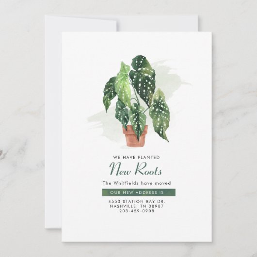 アドレス変更の更新水の色の移動 案内状 (正面)