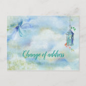 アドレス変更の鳥の家の郵便はがき 案内ポストカード (正面)