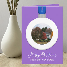 アドレス変更アメジストクリスマスフォトオーナメント シーズンカード