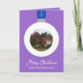 アドレス変更アメジストクリスマスフォトオーナメント シーズンカード (正面)