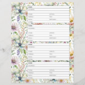 アドレス帳ページパステル花のパターン (裏面)